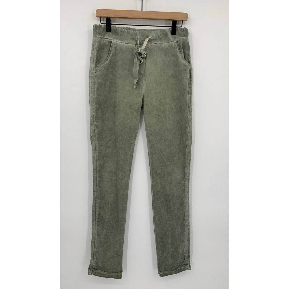Gigi Moda Pants Womens 29x29 Green Made In Italy Cotton Beach Vacation Resort